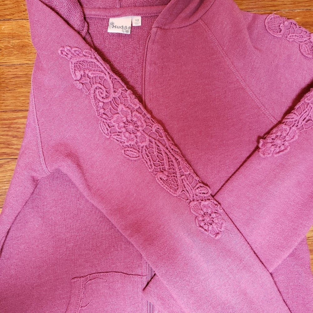 Girls Hooded Zipper Jacket Hoodie Size 12 Mudd